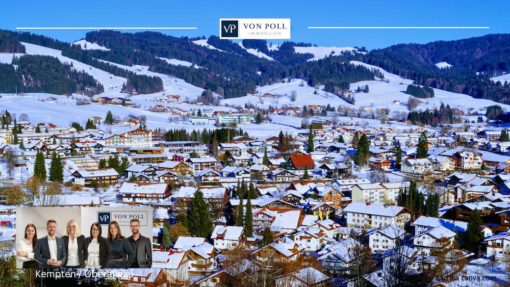 Mountains, Allgäu, snow, village, city