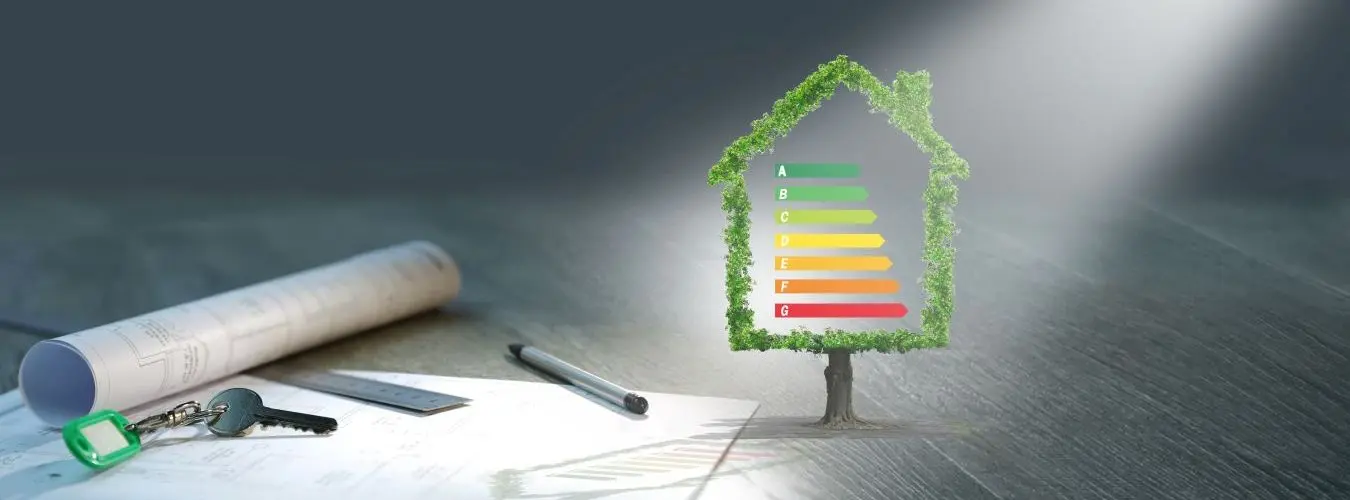 Bunte Papphäuser in einer Reihe